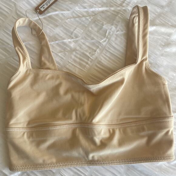 Skims Fits Everybody Square Neck Longline Bralette COLOR: Sand - Picture 2 of 5